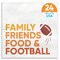 Big Dot of Happiness Family Friends Food and Football Party Napkins, Friendsgiving Party Decor, White 3-Ply Paper Luncheon Dinner Napkins - 24 Count